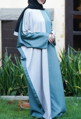 Nida Plain Double Colour Arabic Style Abaya